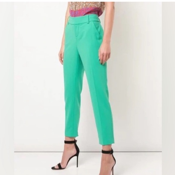 NWT Alice + Olivia Vibrant Green Cropped Pants - Picture 8 of 9